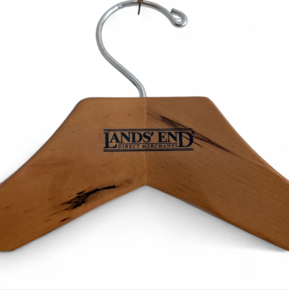 LANDS END Wooden Suit Hanger Sculpted Dress Coat Jacket Closet